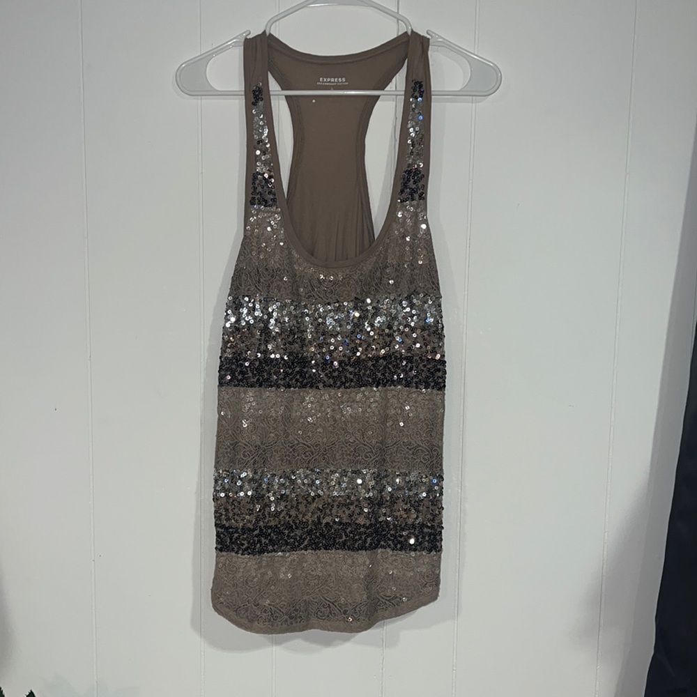 Express sequined tank top.